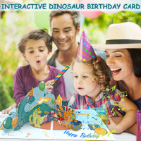 1 x RAW Customer Returns Birthday card with music, dino birthday card music for young children, 3D pop up birthday card children with LED candle for boy 1 year, 2 years, 3 years, 4 years, 5 years, 6 years, 7 years, 8 years - RRP €15.99