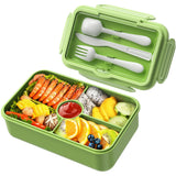 1 x RAW Customer Returns Jim s Store Lunch Box for Kids, 1100ML Lunch Box Children with Compartments Large Bento Box Snack Box for Kindergarten School-Green - RRP €9.98