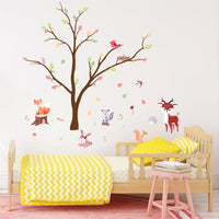 24 x Brand New Wall sticker children s room, wall sticker forest animals, wall sticker tree branch decoration, self-adhesive wall sticker baby room for little boy, girl squirrel  - RRP €489.6