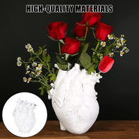 1 x RAW Customer Returns Heart Vase Anatomical Flower Pot, Vase Resin Decorative Flower Vase, Vase Decoration for Living Room Bedroom Wedding Party Does not contain flowers  - RRP €17.27