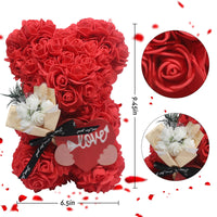 3 x Brand New Rose Bear, Rose Teddy Rose - Rose Bear Forever Artificial Flowers Women, Gifts for Girlfriend, Gifts for Her, Birthday Gift - RRP €63.96