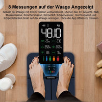 1 x RAW Customer Returns Body fat scale, personal scale, scale for people with body fat and muscle mass 15 body data body scale with body fat analysis, digital personal scale test winner, smart scale with APP, large display - RRP €55.99