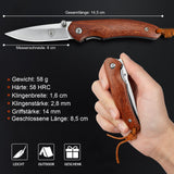 1 x RAW Customer Returns AUBEY Pocket Knife Small, Sharp Folding Knife Mini Knife with 440 Steel Blade, Wooden Handle, Liner Lock - EDC Knife Pocket Knife for Outdoor Survival Hunting Fishing Gift Collecting - RRP €18.14