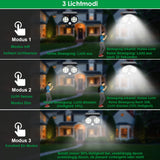 9 x Brand New OUSIDE solar lamps for outdoor garden, IP67 waterproof solar lights with motion detector, 500LM 5200K white light solar garden lights with ground spike, outdoor wall light for garage, entrance door - RRP €178.38