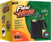 1 x RAW Customer Returns Flexi Hose with 8 Function Nozzle, Expandable Garden Hose, Lightweight and Kink-Free Flexible Garden Hose, 3 4 Inch Solid Brass Fittings and Double Latex Core, 50 Feet, Black - RRP €29.56