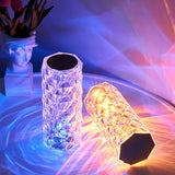 2 x RAW Customer Returns LED table lamp made of crystal, 2 crystal diamond lamps, crystal lamp, acrylic diamond bedside lamp 16 colors 4 modes with remote control, RGB color changing night light, USB rechargeable acrylic table lamp - RRP €44.36