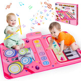 10 x Brand New Eutionho 2 in 1 Music Mat, Piano Mat Drum Mat with 2 Sticks, Early Education Musical Toy for Toddler, Touch Play Blanket Baby Educational Toy for 3 4 5 Year Old Girls Boys - RRP €100.7