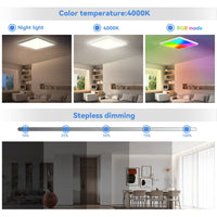 1 x RAW Customer Returns 24W LED ceiling light dimmable with remote control, 29.5cm 4000K RGB color changing ceiling lamp LED panel, IP54 square flat lamp bedroom for children s room living room bathroom neutral white 2350LM - RRP €30.24