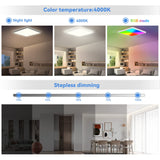 1 x RAW Customer Returns 24W LED ceiling light dimmable with remote control, 29.5cm 4000K RGB color changing ceiling lamp LED panel, IP54 square flat lamp bedroom for children s room living room bathroom neutral white 2350LM - RRP €30.24