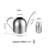 1 x RAW Customer Returns IMEEA 1L watering can, brushed stainless steel flower watering can with long spout, plant watering can, irrigation for indoor plants, bonsai in the office, home silver  - RRP €26.21