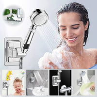 1 x RAW Customer Returns WTpin hand shower holder without drilling, 360 rotating shower holder, hand shower wall holder, shower head holder, adjustable shower holder, waterproof shower holder for universal shower silver  - RRP €12.79