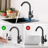 1 x RAW Customer Returns Auralum Black Bathroom Faucet, Tall Brass Sink Faucet Black with 60cm Hose Single Lever Mixer Tap for Bathroom Kitchen - RRP €40.33