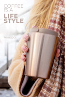 1 x RAW Customer Returns MAMEIDO thermal mug 350ml, 470ml 700ml - leak-proof coffee mug to go made of stainless steel, double-walled insulated, leak-proof - coffee to go mug keeps you warm Ros Quartz, 0.35l  - RRP €27.99