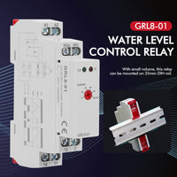 1 x RAW Customer Returns DEWIN GRL8-01 Liquid Level Control Relay, AC DC 24V-240V Level Relay Water Level Controller for Liquid Level Monitoring in Swimming Pool, Well 10A - RRP €24.39