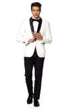 1 x RAW Customer Returns OppoSuits Formal Outfit for Men - Premium Tuxedo - Tailored Outfit - White and Black - Includes Blazer, Pants and Bow Tie - RRP €99.95