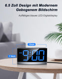 1 x RAW Customer Returns Rolgno Digital Alarm Clock, Bedside Clock with Eye-Catching Blue LED Digits, Alarm Clock for Deep Sleepers, 5 Brightness Levels Night Mode, 5 Volume Levels, 12 24H Adapter Not Included  - RRP €20.99