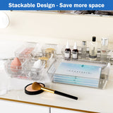 1 x RAW Customer Returns Puricon Pack of 25 clear drawer organization systems, 4 sizes plastic storage boxes, drawer organiser, plastic make-up organizer for bathroom, cosmetics, dressing table, kitchen, office, pen trays, clear - RRP €26.41