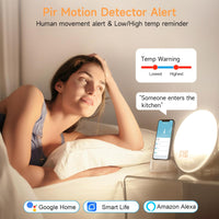 1 x RAW Customer Returns eMylo motion detector, 128 infrared sensor, wireless motion detector with alarm, PIR motion sensor mini, WiFi smart motion detector, RF detector, smart motion detector works with Alexa, Google Home - RRP €16.13