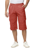 1 x RAW Customer Returns TACVASEN Leisure Trousers Men s 3 4 Casual Shorts Short Capri Pants Comfortable Cargo Pants Short Work Pants 34, Red  - RRP €39.31