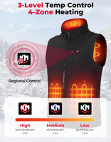 1 x RAW Customer Returns KEMIMOTO heated vest with app remote control, heating vest for men and women, with 10000mAh battery, heated vest with 4 heating zones, for motorcycling, fishing, skiing - RRP €35.28