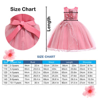 1 x RAW Customer Returns LENEFU Flower Girl Dress Toddler Formal Dress Birthday Party Wedding Floral Embroidered Tulle Satin Dresses for Kids 2-12Y Pink 150  - RRP €32.86