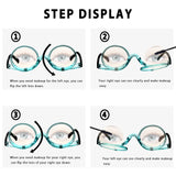 1 x RAW Customer Returns KoKoBin Women s Cosmetic Reading Glasses Fashion Magnifying Glass Flip Lid Swivel Adjustable Reading Glasses Blue, 3.5  - RRP €60.0