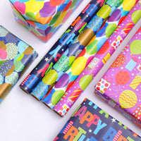 1 x RAW Customer Returns HBell Birthday Wrapping Paper Rolls, 4 Rolls of Happy Birthday Wrapping Paper, 43cm x 3m, Suitable for Birthdays, Baby Showers, Parties, Christmas Decorations - RRP €22.8