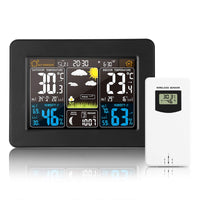 1 x RAW Customer Returns ONEVER Wireless Weather Station Digital Color Forecast Weather Station Black Type B  - RRP €26.4