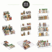 1 x RAW Customer Returns mDesign set of 2 spice racks for drawers extendable plastic spice rack for keeping the kitchen tidy practical drawer organizer on 3 levels transparent - RRP €35.38