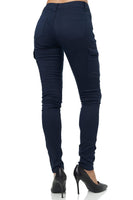 1 x RAW Customer Returns Elara Women s Cargo Jeans Slim Fit Side Pockets Chunkyrayan JEL001 Navy-42 XL  - RRP €31.1