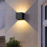 1 x RAW Customer Returns FUPE 4 pieces wall light outdoor indoor wall lamp LED outdoor wall lights IP65 waterproof modern black 12W 3000K warm light wall light square aluminum beam angle adjustable - RRP €95.4