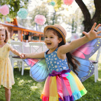 1 x RAW Customer Returns VIKILON 3-piece butterfly costume girls butterfly wings children s butterfly cape butterfly children s costume with tutu skirt headband for girls carnival cosplay party - RRP €15.12