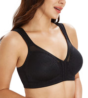 1 x RAW Customer Returns Lemorosy Women s Minimizer Bra Comfort Strong Front Support Non-Padded Back Without Underwire Black, 85D  - RRP €24.0