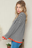 1 x RAW Customer Returns Byoauo Women s Pullover Tops Casual Crew Neck Striped Shirt Knitted Sweater Tops Long Sleeve Shirt - RRP €26.21