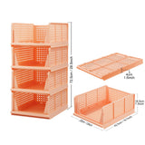 1 x RAW Customer Returns Set Foldable Wardrobe Storage Boxes Plastic Storage Boxes Shelf Baskets Folding Kitchen Drawer Inserts Stackable Storage Boxes Transport Boxes Cabinet Container Cube Drawer Pink  - RRP €31.75