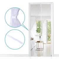 1 x RAW Customer Returns HOOMEE Mosquito Net for Door, Magnetic Curtain for Balcony or Terrace Doors, Fabric with Strong Magnets for Self-Closing, Easy Installation without Drilling 120x220CM, White  - RRP €17.99