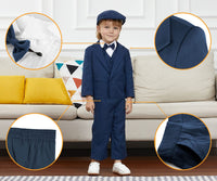 1 x RAW Customer Returns mintgreen Baby Suit Boy, Wedding Outfit Long Sleeve Suit Clothing Set with Hat, Navy Blue, 12-18 Months - RRP €49.52