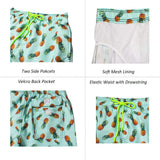 1 x RAW Customer Returns HLVEXH Men Light Green Blue Green Pineapple Lined Board Shorts Funny Retro Elastic Band Rawsting Shorts for Men XL - RRP €24.0