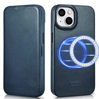 1 x RAW Customer Returns ICARER Leather Case for iPhone 14 Plus 2022, Genuine Leather Case Bag Cell Phone Case with Card Slot Magnetic Flip Wallet Compatible with Mag-Safe and Wireless Charging for iPhone 14 Plus 6.7-Blue - RRP €39.99