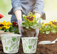 5 x Brand New Plant bowl plant pots set of 4 zinc tub decorative plant pot with handle flower pot planters for flowers plants dark grey - RRP €70.55