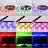 1 x RAW Customer Returns Sunboia Battery RGB LED Strips with Remote Control, 2x1M Mini 3-key 16 Colors LED Strip 5050 Waterproof Bias TV Lighting Backlight - RRP €20.16