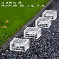 1 x RAW Customer Returns Set of solar paving stones outdoor lights, 4 pieces of solar stones for outdoor garden, waterproof, 10 x 10 x 5 cm, LED solar floor lights, solar lamps for outdoors, decoration lights - RRP €25.2