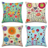 1 x RAW Customer Returns Artscope waterproof cushion covers, 4 pieces floral pattern cushion cover breathable pillow case for outdoor balcony terrace patio garden farmhouse decor 45 x 45 cm - RRP €21.99