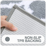 1 x RAW Customer Returns Homaxy non-slip bath mat bathroom carpet washable deep pile bath carpet fluffy microfiber bath rug - 50 x 76 cm, grey - RRP €21.17