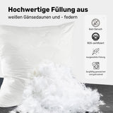 1 x RAW Customer Returns puredown 1 Deluxe White Goose Feather Pillow, Low to Medium Support Pillow, 1500g Filling 80x80cm, Thickened Shell, Prevents Fillers From Leaking, OEKO-TEX - RRP €42.35