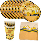 11 x Brand New MEZHEN Excavator Party Tableware Construction Site Vehicles Children s Birthday Decoration Excavator Birthday Party Tableware Paper Plates Cups Napkins Party Tableware Set Table Decoration C 8 People - RRP €224.4