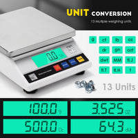 1 x RAW Customer Returns CGOLDENWALL High-Precision Analytical Scales 0.1g Digital Electronic Industrial Precision Scales Intelligent Scientific Laboratory Scales with Counting Tare Function 10kg, 0.1g  - RRP €129.0