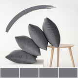 1 x RAW Customer Returns MIULEE Set of 4 Cushion Covers Corduroy Cushion Cover Decorative Pillowcase Sofa Cushion Couch Cushion Throw Pillow Decorative Pillowcase Decorative Cushion Cover with Hidden Zipper 50x50cm 20x20in Dark Gray - RRP €29.99