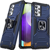 1 x RAW Customer Returns AOUIA Rugged Armor Case for Samsung Galaxy A52 4G 5G A52S 5G with 2 x Tempered Glass Screen Protectors, 360 Degree Stand Shockproof Scratch-Resistant Protective Mobile Phone Case for Samsung A52 A52s 5G, Blue - RRP €13.1