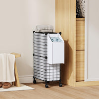 1 x RAW Customer Returns Snughome Slim Laundry Basket, Rolling Laundry Basket on Wheels, Dirty Laundry Hamper with Removable Inner Bag and Side Pocket, Slim Corner Clothes Bin, 50L - RRP €20.16